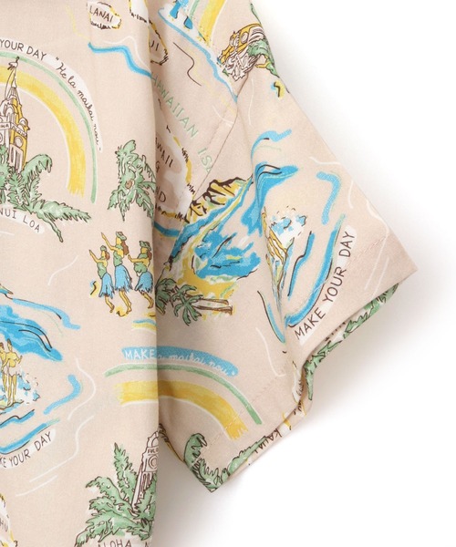 「MAKE YOUR DAY」 半袖シャツ M ベージュ メンズ_画像8