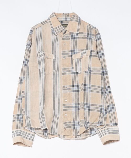 新品 AYUITE アユイテ リネン刺繍シャツ ベージュ １タグ付き AYUITE（アユイテ） シャツ 「Ca」「it」「AYUITE」クレイジーリネン
