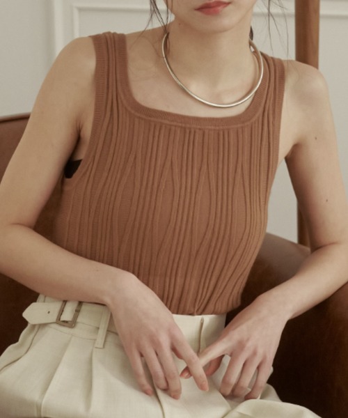 「moi tytto」 ノースリーブニット FREE ナチュラル レディース_画像2