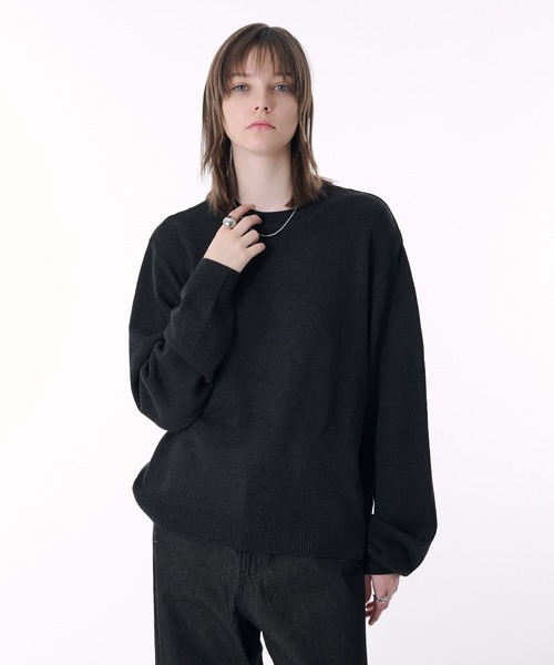 SECRET ブラックニット selle glant（セレグランテ） セーター ニット WOOL BLEND BASIC KNIT