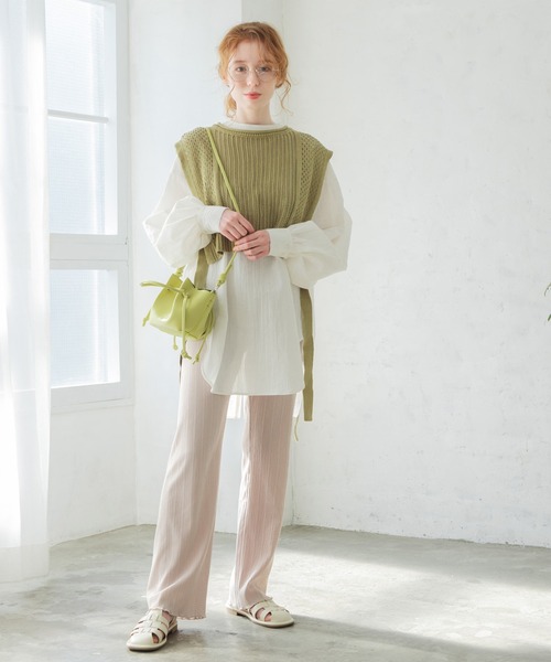 「Crisp」 イージーパンツ FREE イエロー レディース_画像6