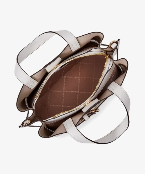 【新品未使用】マイケルコース　2ウェイバック　ホワイト&ブラック　キーリング付き MICHAEL KORS（マイケルコース） 2WAYバッグ FREE ホワイト レディース