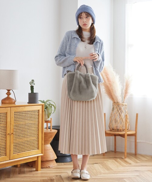 Tiaclasse ハンドバッグ 三つ編みハンドルファーバッグ : ZOZOTOWN