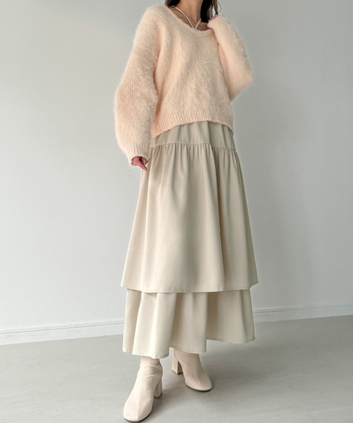 「JUNOAH」 キャミソールワンピース LARGE グレー レディース_画像2