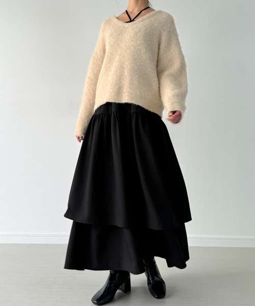 「JUNOAH」 キャミソールワンピース LARGE グレー レディース_画像8