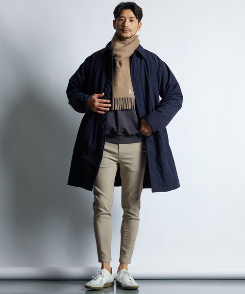 LANVIN en Bleu マフラー ワンポイントロゴ カシミヤマフラー メンズ