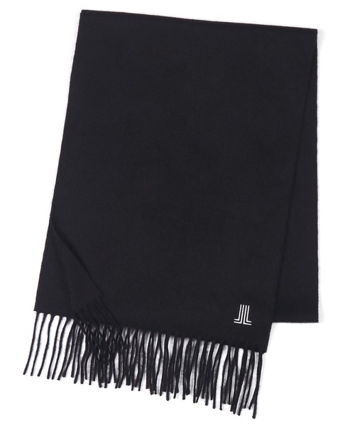 LANVIN en Bleu マフラー ワンポイントロゴ カシミヤマフラー メンズ