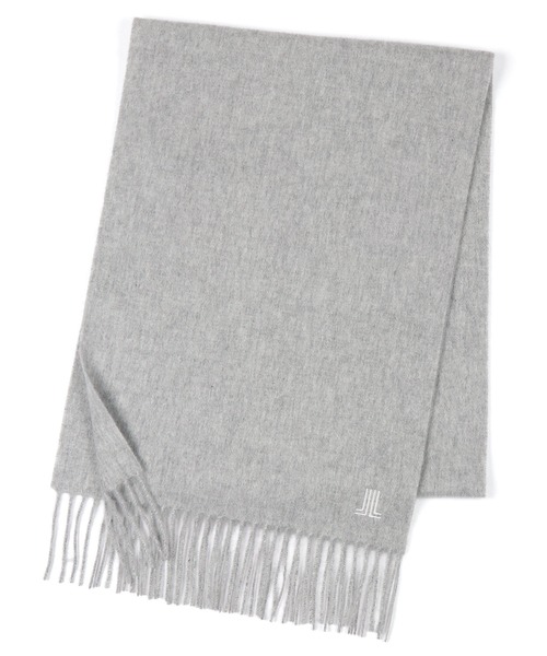 LANVIN en Bleu マフラー ワンポイントロゴ カシミヤマフラー メンズ