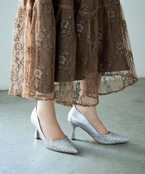 「niana」 パンプス 38(24) シルバー レディース_画像9