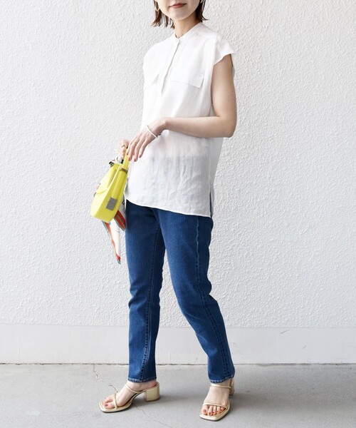 「SHIPS」 デニムパンツ X-SMALL コバルトブルー レディース_画像3