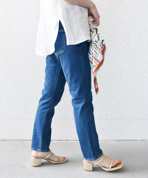 「SHIPS」 デニムパンツ X-SMALL コバルトブルー レディース_画像6