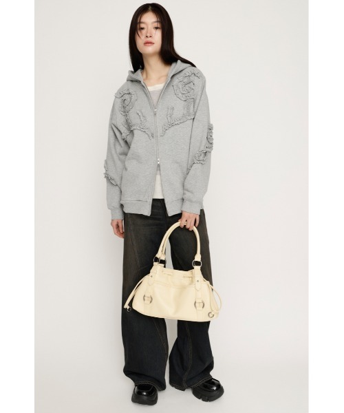 SLY（スライ） パーカー FRILL ZIP UP HOODIE フリルジップアップ