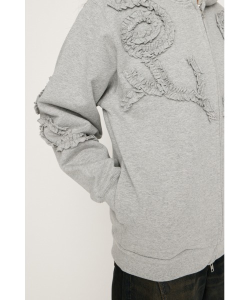 SLY（スライ） パーカー FRILL ZIP UP HOODIE フリルジップアップ