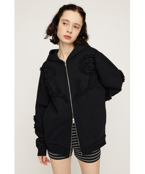 SLY（スライ） パーカー FRILL ZIP UP HOODIE フリルジップアップ