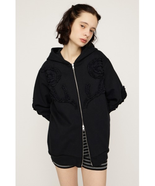 SLY（スライ） パーカー FRILL ZIP UP HOODIE フリルジップアップ
