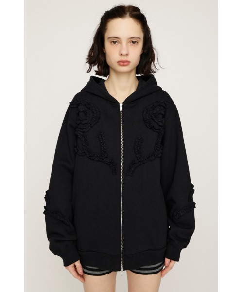 SLY（スライ） パーカー FRILL ZIP UP HOODIE フリルジップアップ