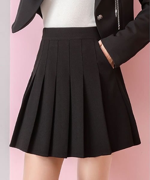 スカート ポケット付きインパン プリーツミニスカート : ZOZOTOWN