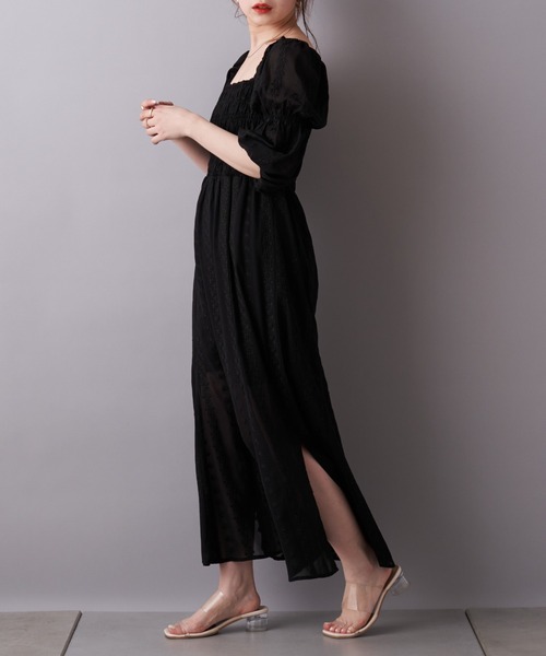 Chico（チコ） 7分袖ワンピース FREE ブラック レディース : ZOZOTOWN