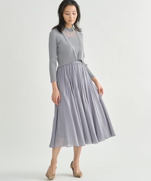 「ANAYI」 ドッキングワンピース 36 ライトブルー レディース_画像3