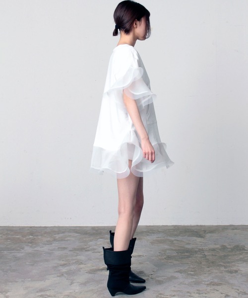 「FLUMOR」 スウェットカットソー 38 ホワイト レディース_画像5