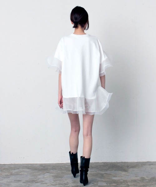 「FLUMOR」 スウェットカットソー 38 ホワイト レディース_画像6