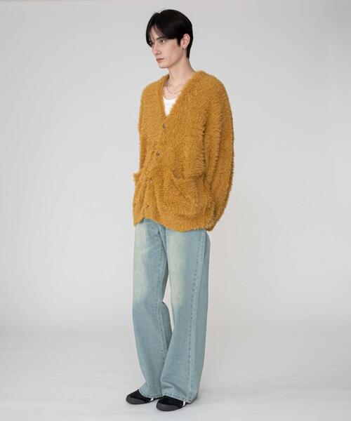「BROWNY」 ニットカーディガン MEDIUM ブルー メンズ_画像4