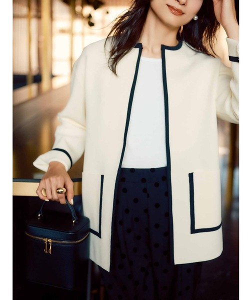 「IEDIT」 ノースリーブニット LARGE オフホワイト レディース_画像8