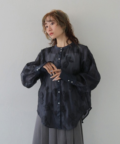 CLEIO（クレイオ） ブラウス シャツ 「CLEIO」チューリップジャガード CHULIP ORGANDIE ブラウス