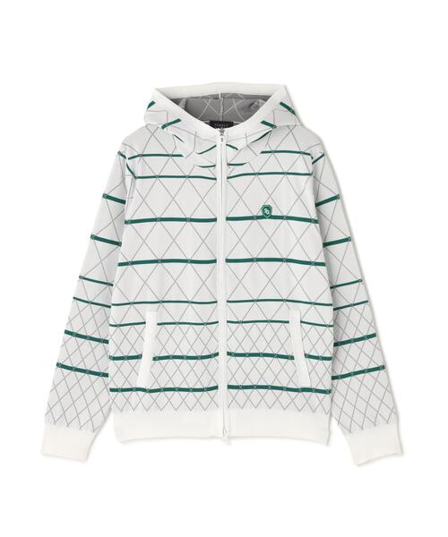 パーカー 「PEARLY GATES」キルト風 袋ＪＱニットパーカー メンズの画像