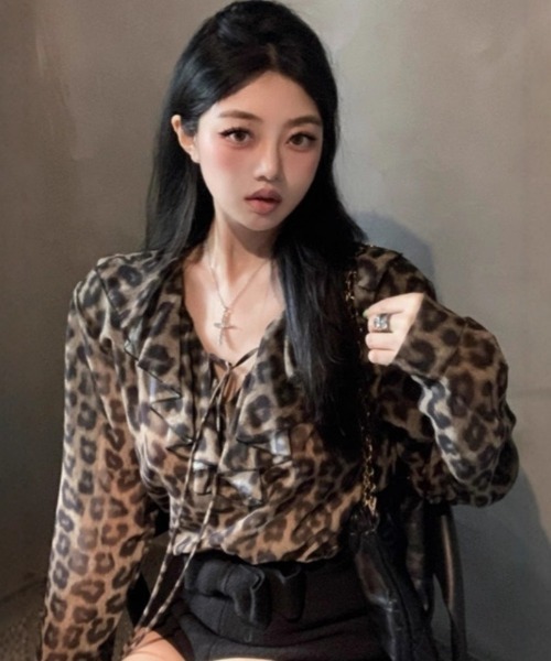 Sov. / レオパードシフォンブラウス（WEB限定） Sov. / フラワーシフォンブラウス TOPS Night STORE | ダブル