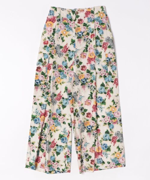 カーゴパンツ コットンリヨセルツイルTRACE　FLORALプリントカーゴパンツ レディースの画像