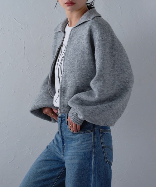 「r.」 ニットボレロ FREE グレイッシュベージュ レディース_画像2