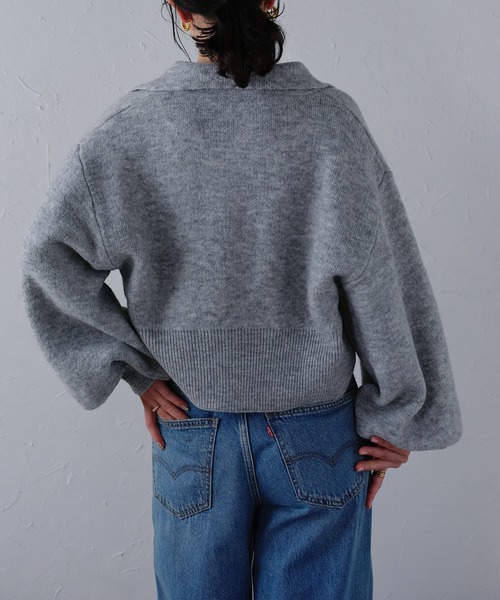 「r.」 ニットボレロ FREE グレイッシュベージュ レディース_画像3