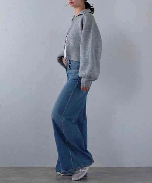 「r.」 ニットボレロ FREE グレイッシュベージュ レディース_画像5