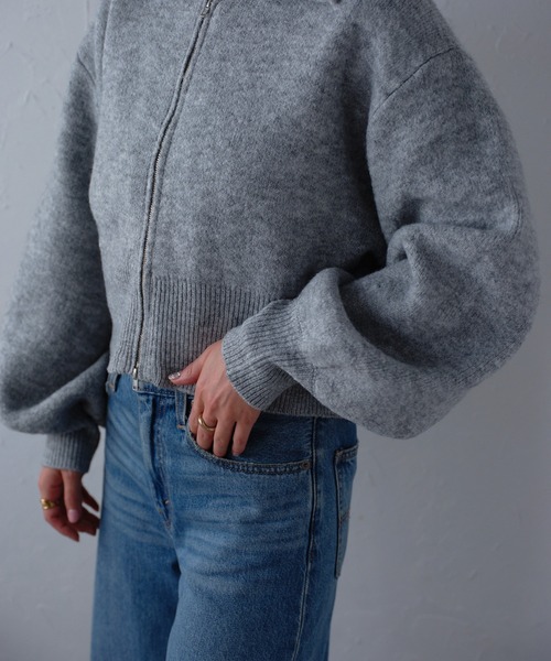 「r.」 ニットボレロ FREE グレイッシュベージュ レディース_画像8