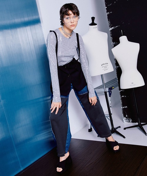 「MAISON SPECIAL」 長袖カットソー FREE グレー レディース_画像3