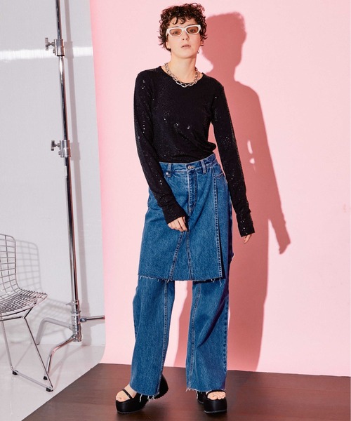 「MAISON SPECIAL」 長袖カットソー FREE グレー レディース_画像6