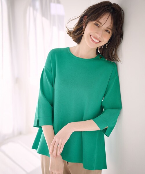 「ANY SIS」 7分袖ニット 2 ホワイト レディース_画像2