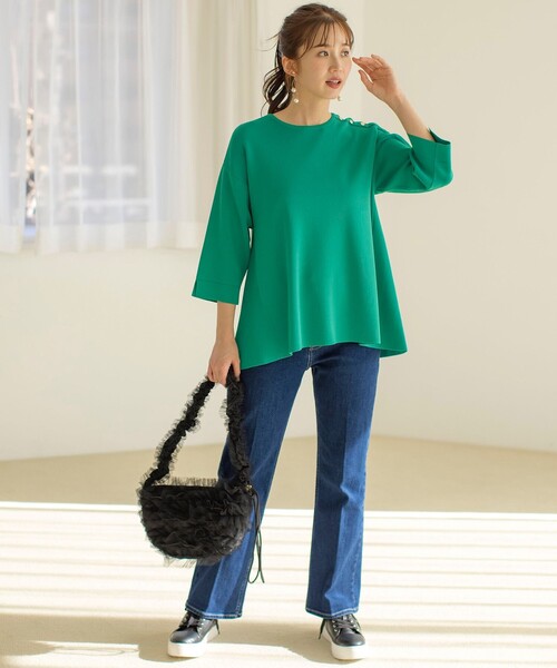 「ANY SIS」 7分袖ニット 2 ホワイト レディース_画像5