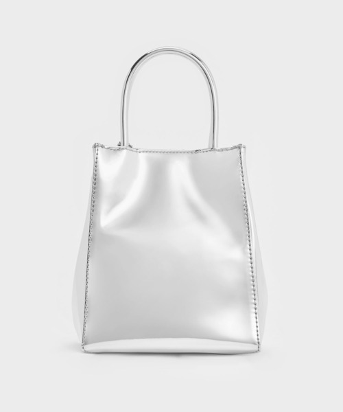 「CHARLES & KEITH」 2WAYバッグ S シルバー レディース