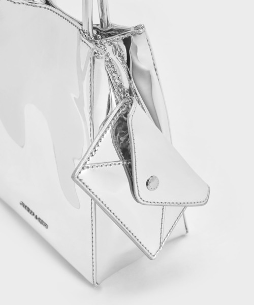 「CHARLES & KEITH」 2WAYバッグ S シルバー レディース