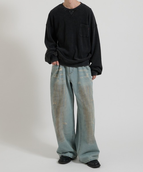 「Perushu」 長袖Tシャツ LARGE ベージュ メンズ_画像2