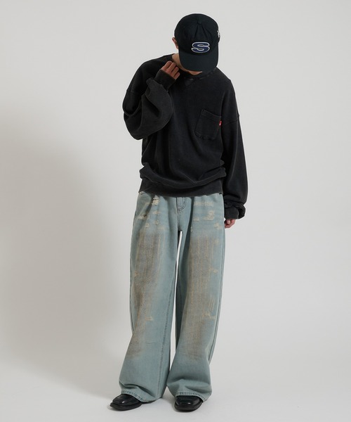 「Perushu」 長袖Tシャツ LARGE ベージュ メンズ_画像3