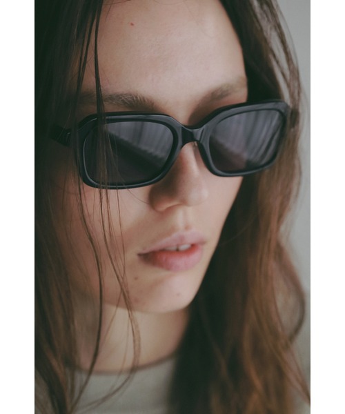 aim × MANOF コラボ サングラス美品 ブラック マノフ MANOF（マノフ） サングラス aim×MANOF RECTANGLE SHAPE SUNGLASSES