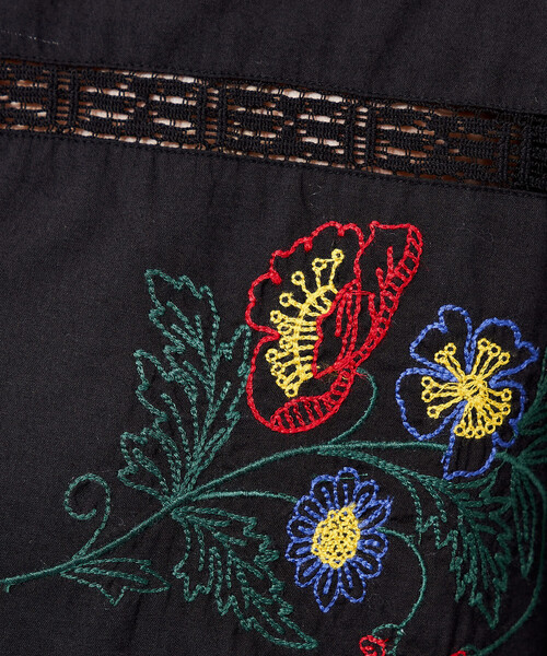 ワイドパンツ パンツ インド パッチワーク刺繍 イージーパンツ「セットアップ対応」 レディースの画像