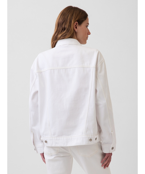  デニムジャケット　ホワイト　レディース GAP（ギャップ） デニムジャケット gジャン オーバーサイズ アイコン