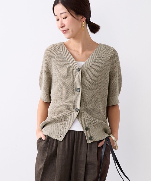 【新品】MICA&DEAL ペーパーヤーンカーディガン MICA&DEAL（マイカアンドディール） ニット セーター ペーパーヤーン