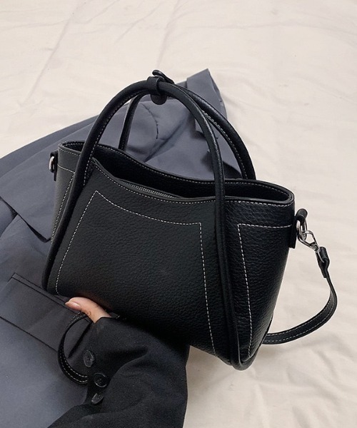 ノベルティ ブラック ミニショルダー2way ショルダーバッグ バッグ 2WAYステッチミニショルダーバッグ