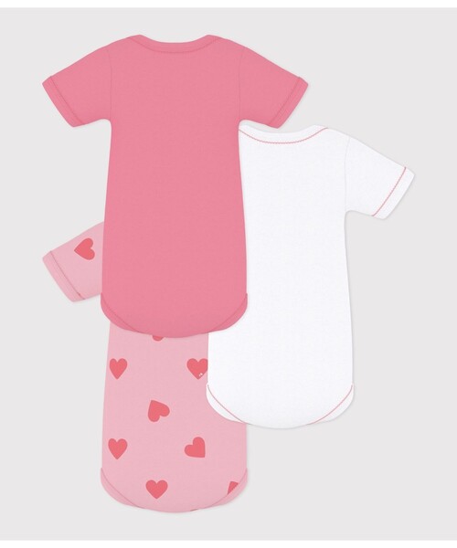 PETIT BATEAU（プチバトー） ベビー服 ロンパース ハートプリント半袖