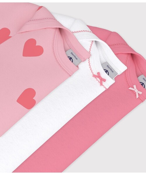 PETIT BATEAU（プチバトー） ベビー服 ロンパース ハートプリント半袖